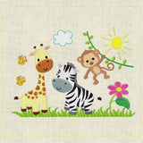Stickdatei Giraffe Zebra Affe Taschenmotiv TM70 - Sewando