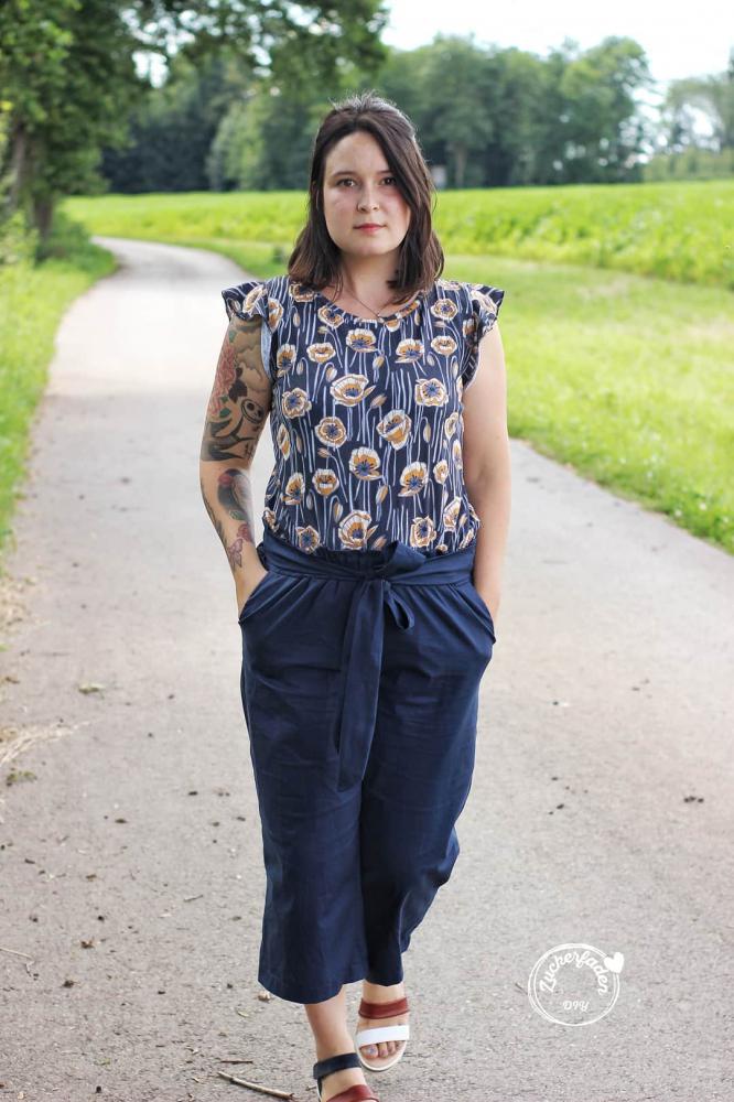 Stylishes Schnittmuster Hose Lexy (Gr. 34-52) mit modernem Schnitt, elastischem Bund und praktischen Tasche - Sewando
