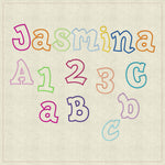 Stickdatei ABC 8cm Alphabet Zahlen Applikation Set 236 - Sewando