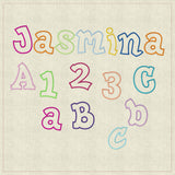 Stickdatei ABC 8cm Alphabet Zahlen Applikation Set 236 - Sewando