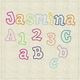 Stickdatei ABC ca. 12,5cm Alphabet Zahlen Applikation Set 236 - Sewando