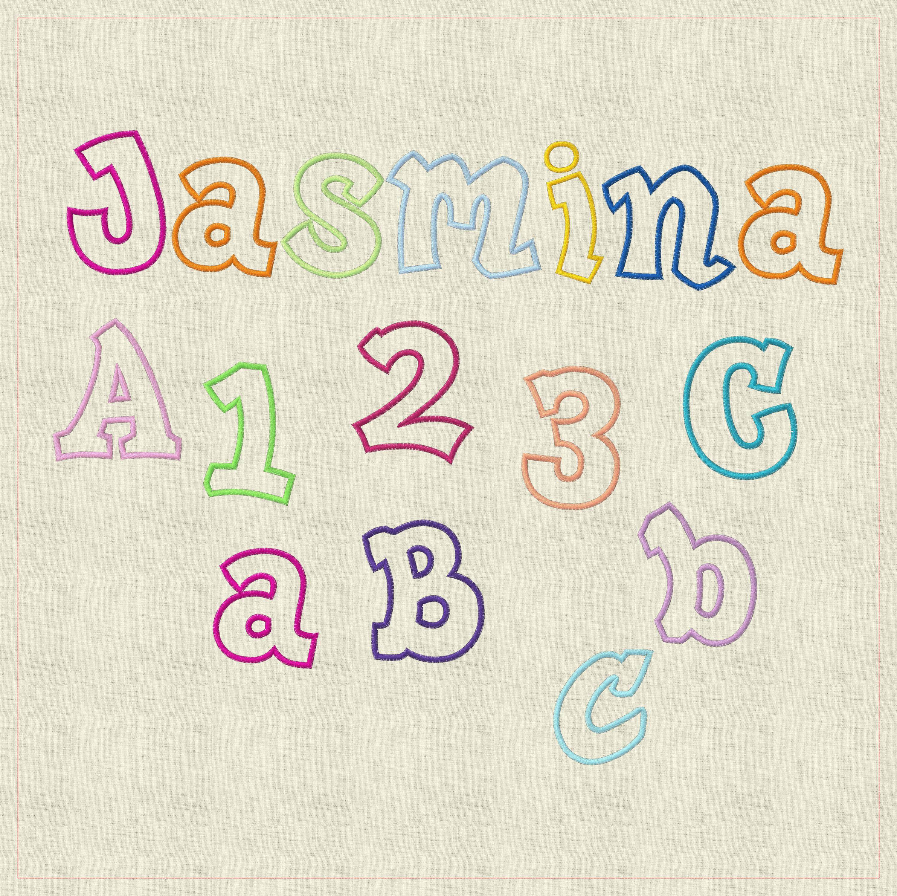 Stickdatei ABC ca. 12,5cm Alphabet Zahlen Applikation Set 236 - Sewando