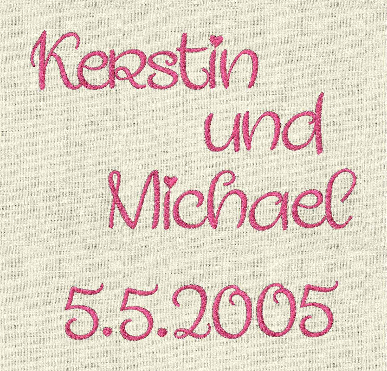 Stickdatei ABC ca. 2,5cm Buchstaben Schrift Set 617 In Love 4 - Sewando