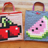 Pixelbag Nähanleitung mit 3 Motiven Patchwork Schnittmuster