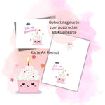 Geburtstagskarte 2 download Geburtstag Karte Grußkarte A4 digitaler Sofortdownload zum selbst ausdrucken pdf - Sewando