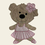 Stickdatei Doodle Girl Teddy Bär Ballerina Applikation Set 751 - Sewando