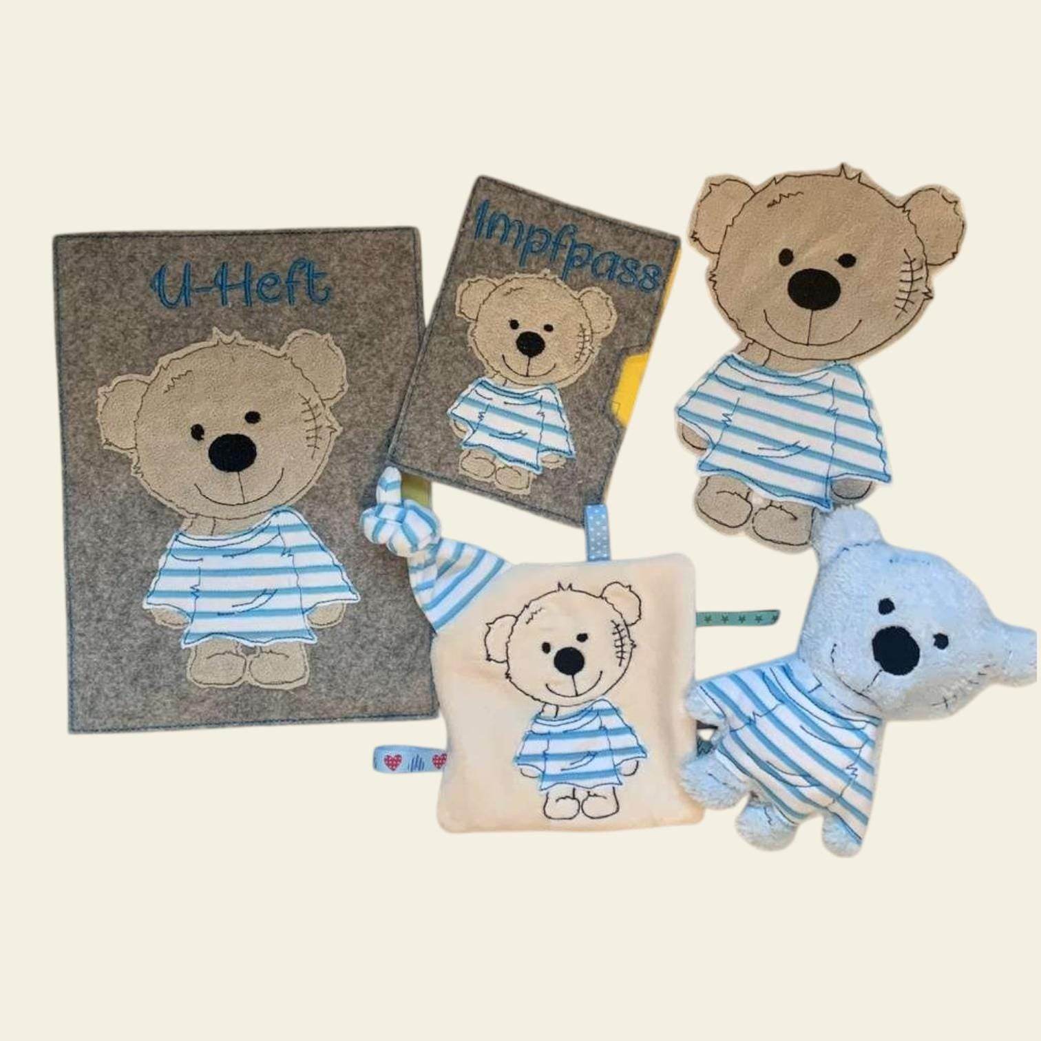 Stickdatei Teddy Boy Geschenkset zur Geburt In the Hoop Set 755 - Sewando