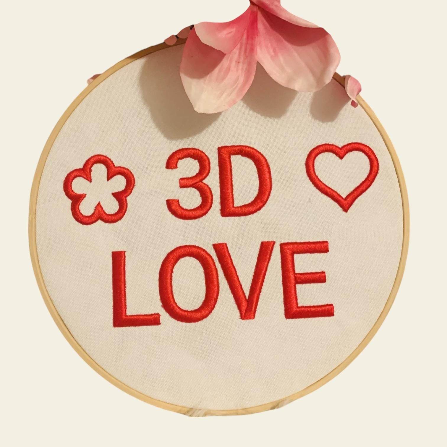 Stickdatei 3D Schrift ca. 50mm Set 974 - Sewando