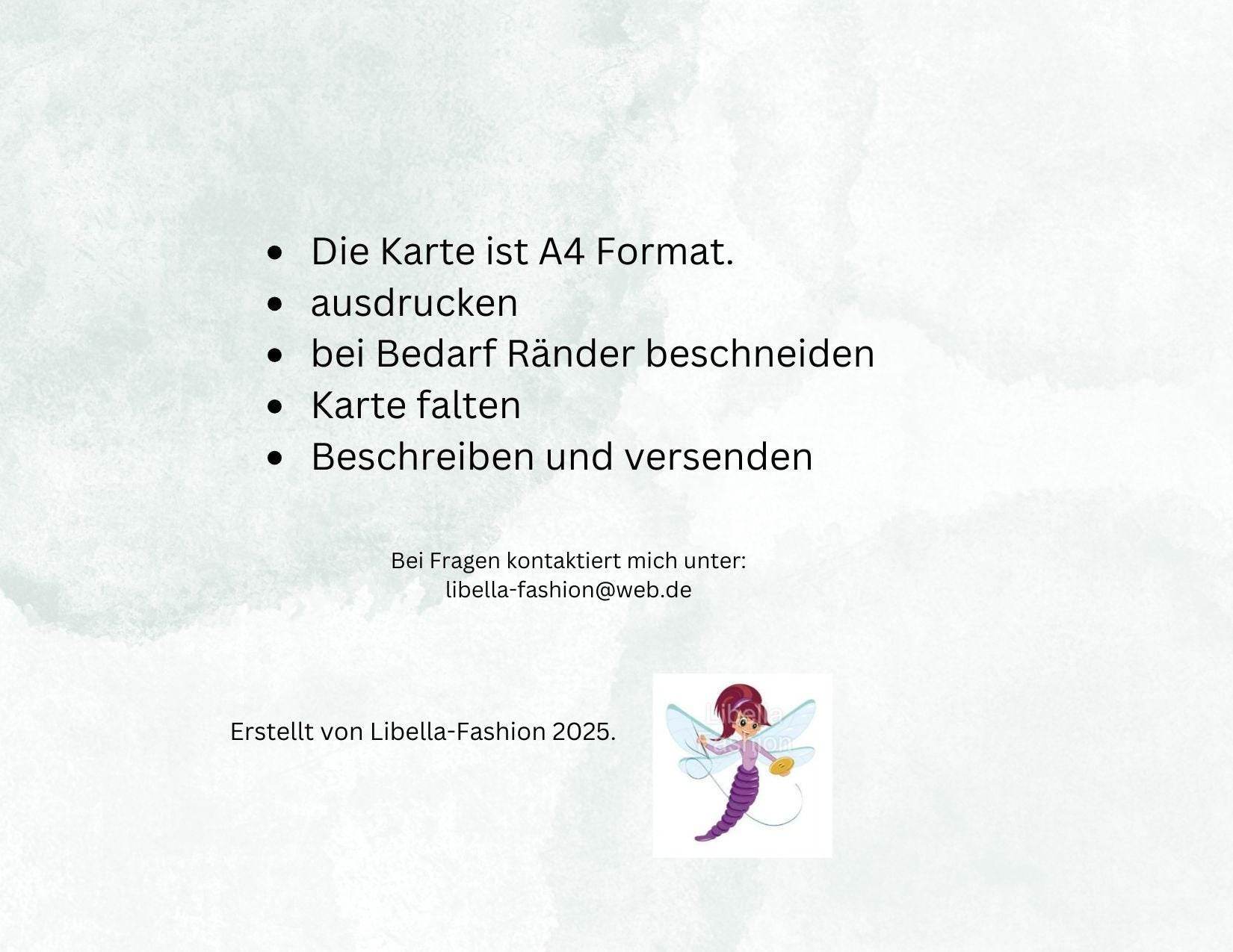 Glückwunschkarte 2 Geburtstag Karte Grußkarte Hochzeit Party A4 digitaler Sofortdownload zum selbst ausdrucken - Sewando