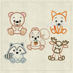 Stickdatei Tiere im Wald ca. 13x18 Set 463 - Sewando