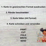 Geburtstagskarte selbst ausdrucken, deutsch und englisch - Sewando