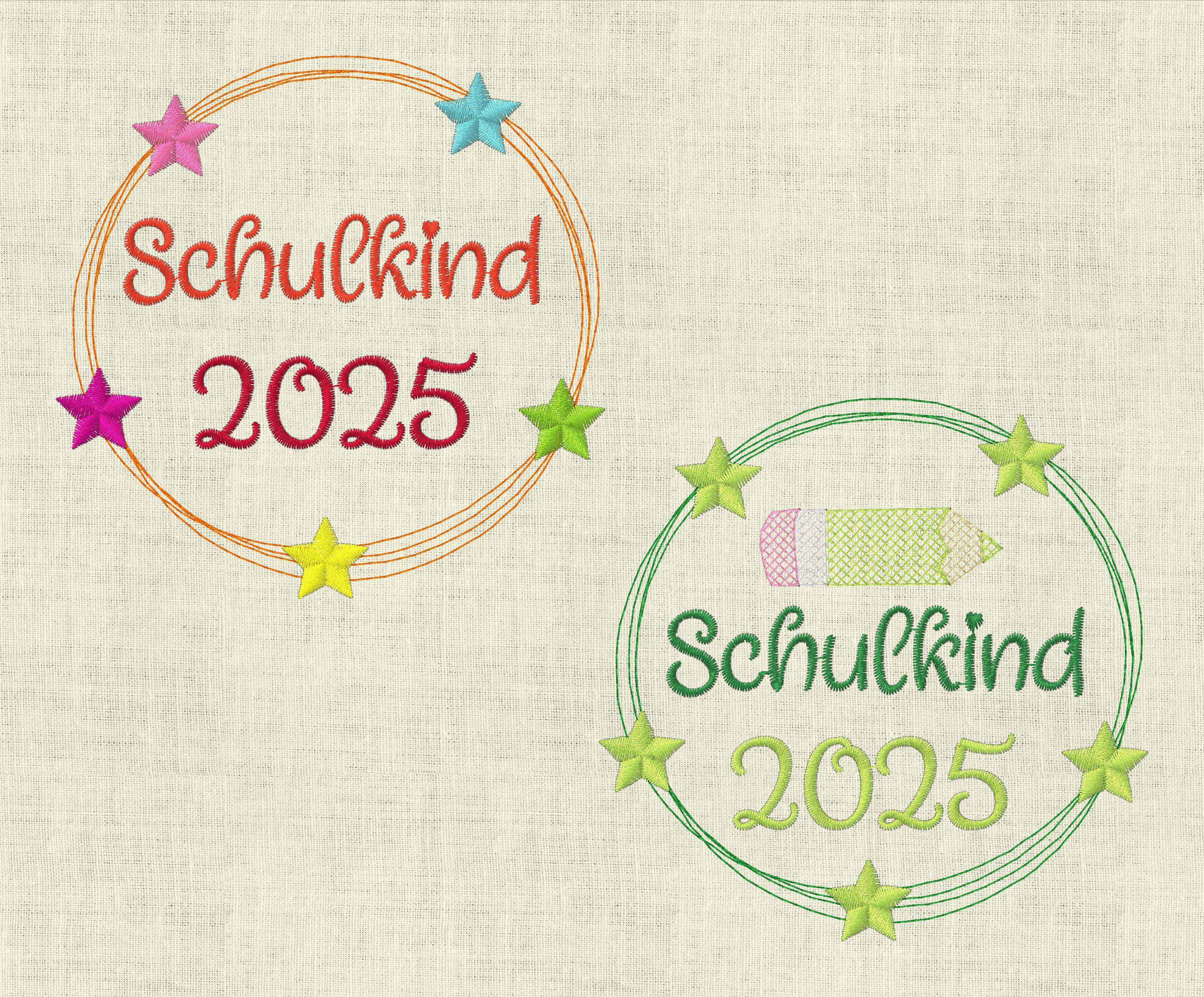 Stickdatei Einschulung Button 2025 Set 562 - Sewando