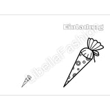 Einladungskarte 13 Schuleingang Einladung Schuleinführung zu ausmalen A4 digitaler Sofortdownload zum selbst ausdrucken - Sewando