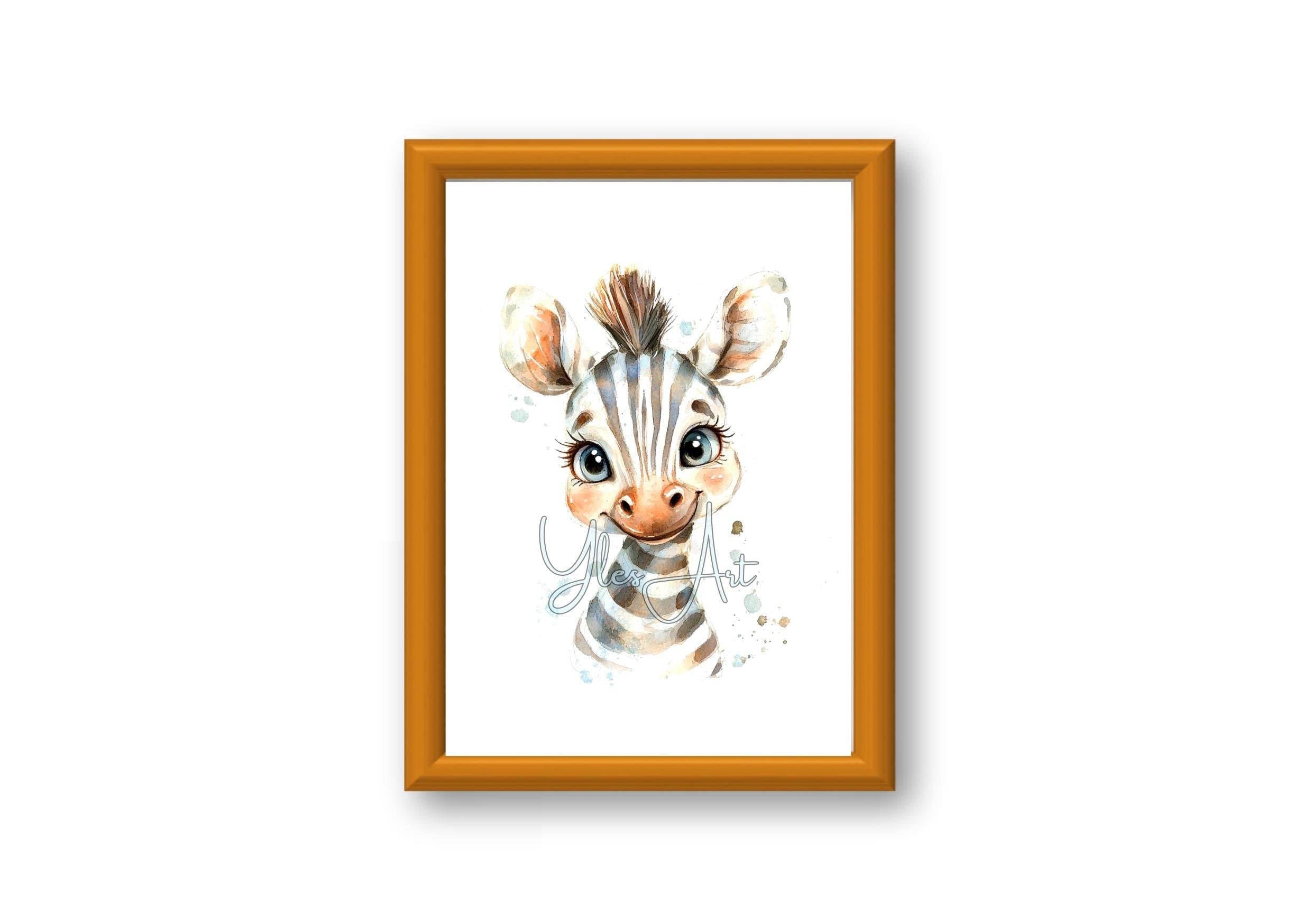 Zebra, Wandbild, druckbare Kunst, Poster, Kinderzimmer - Sewando