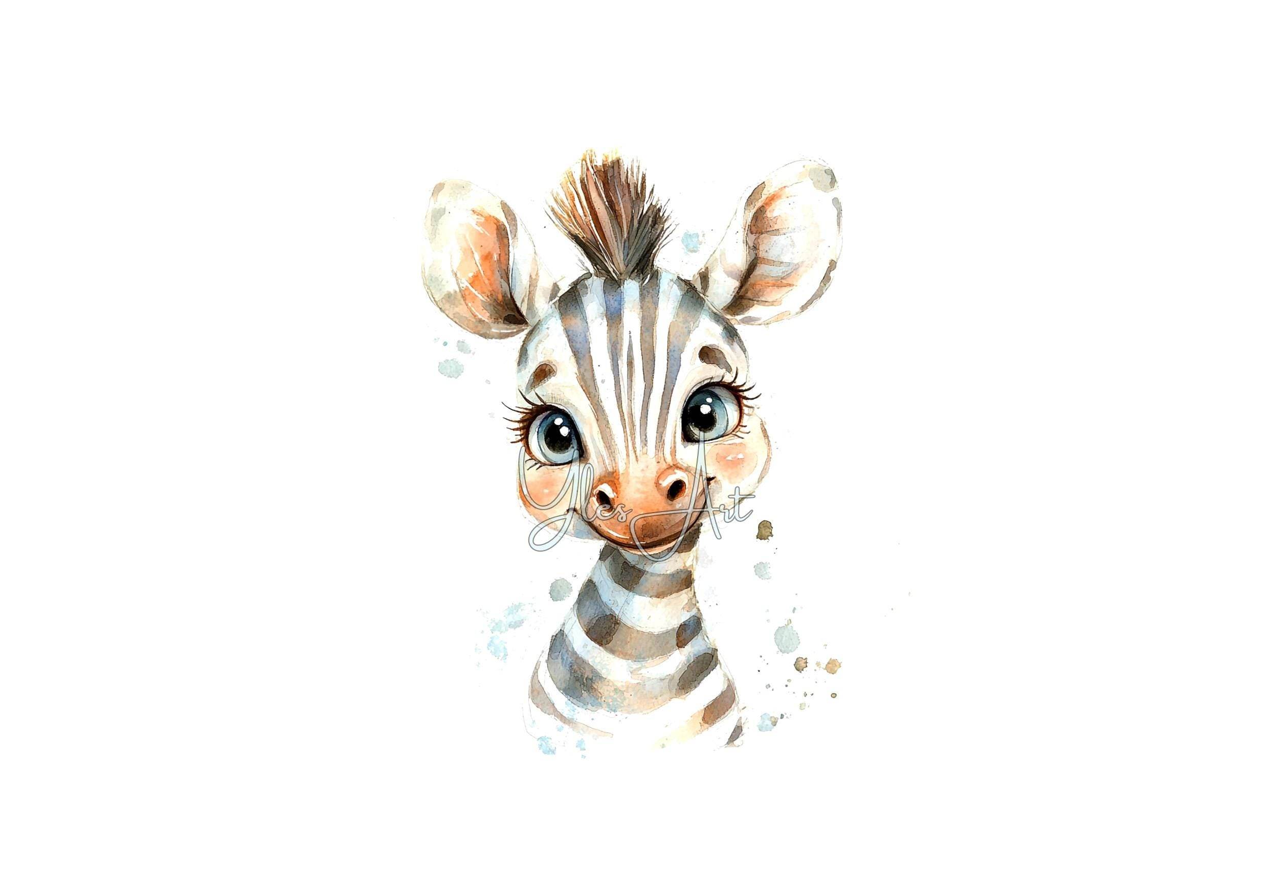 Zebra, Wandbild, druckbare Kunst, Poster, Kinderzimmer - Sewando