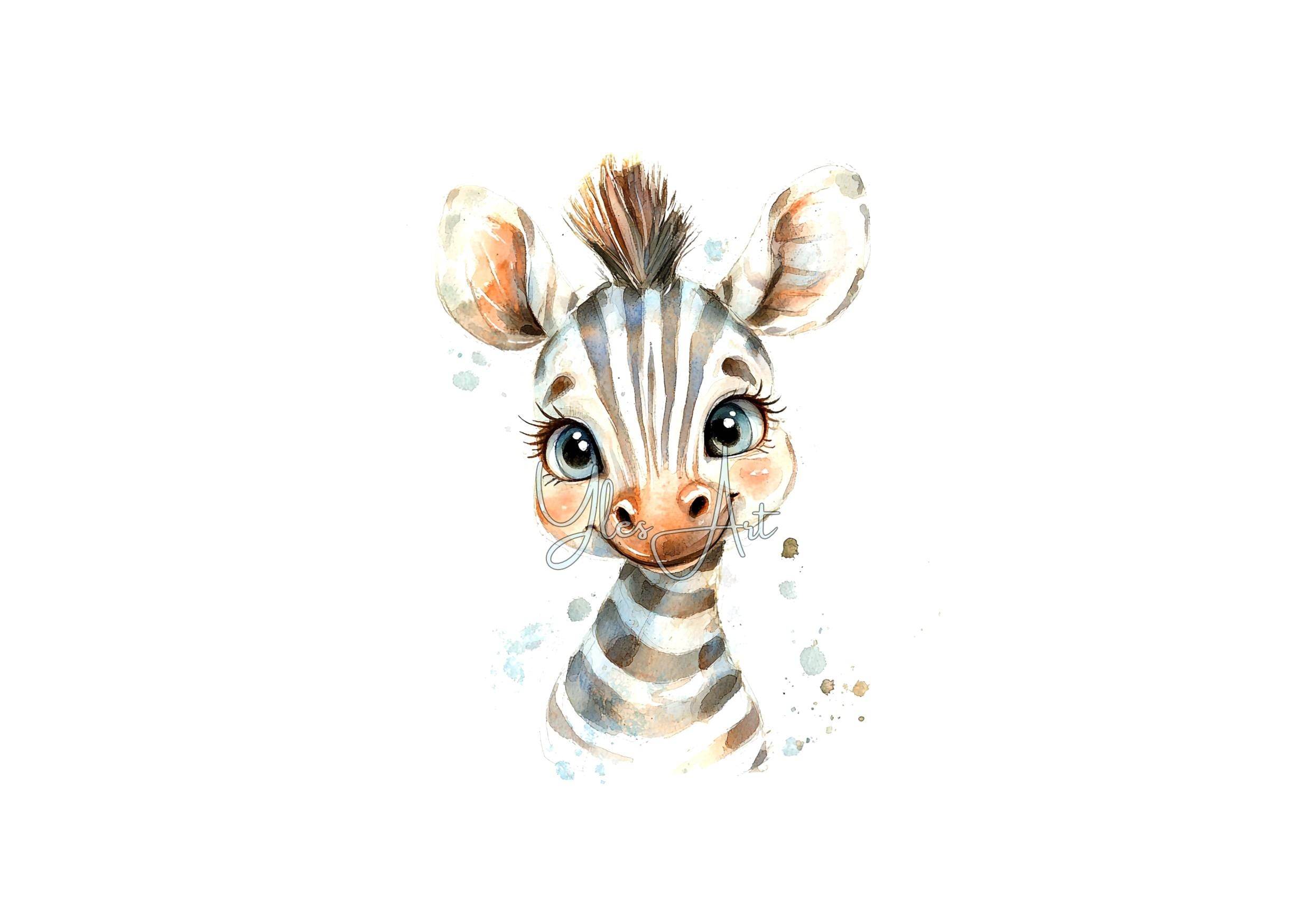Zebra, Wandbild, druckbare Kunst, Poster, Kinderzimmer - Sewando
