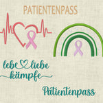 Stickdatei für Krebs Erkrankte Brustkrebs Regenbogen Schleife lebe liebe kämpfe Set 746 - Sewando