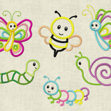 Stickdatei Wiesenfreunde 1 13x18 *Applikation Maschinenstickerei Set 195 Schmetterling - Sewando