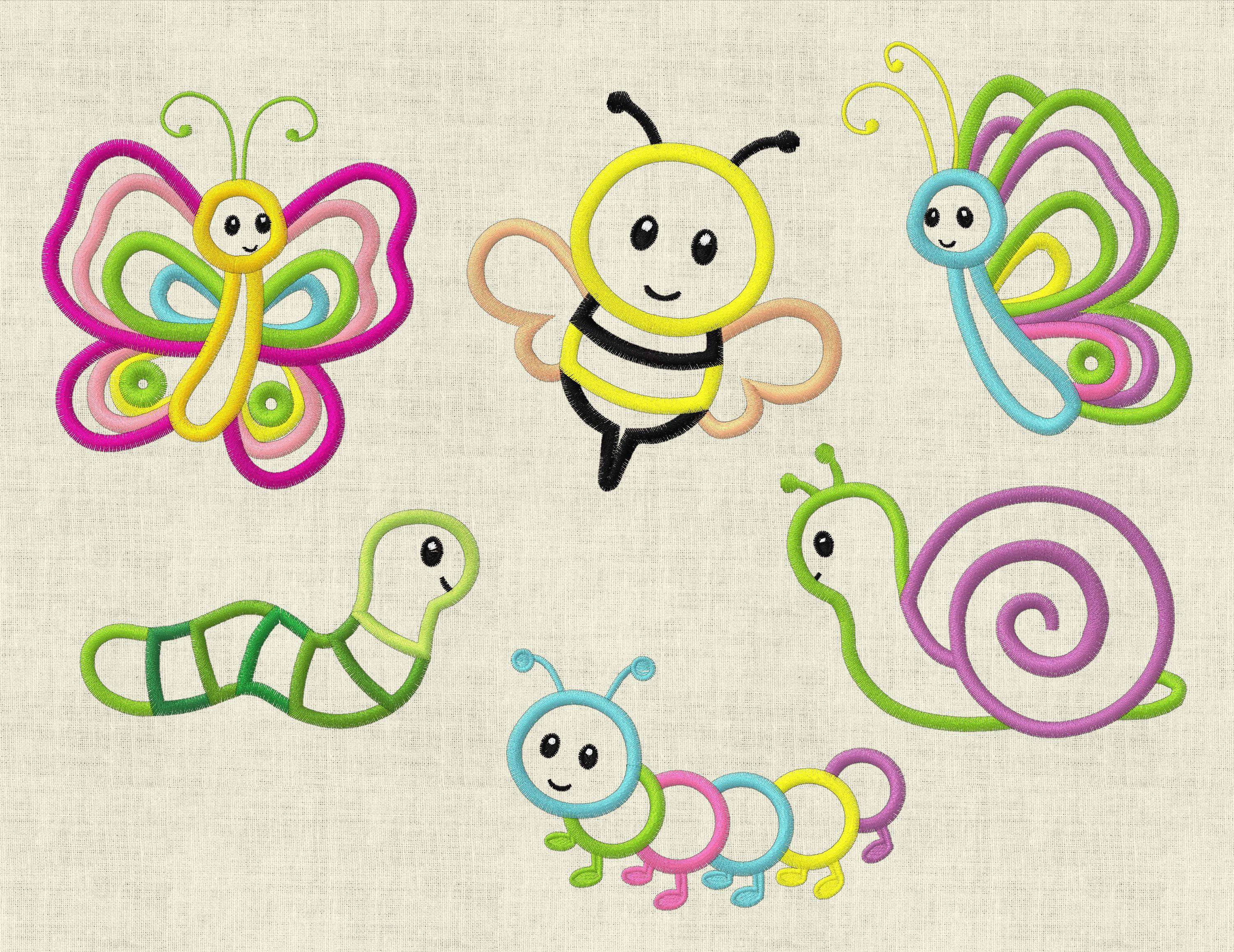 Stickdatei Wiesenfreunde 1 13x18 *Applikation Maschinenstickerei Set 195 Schmetterling - Sewando