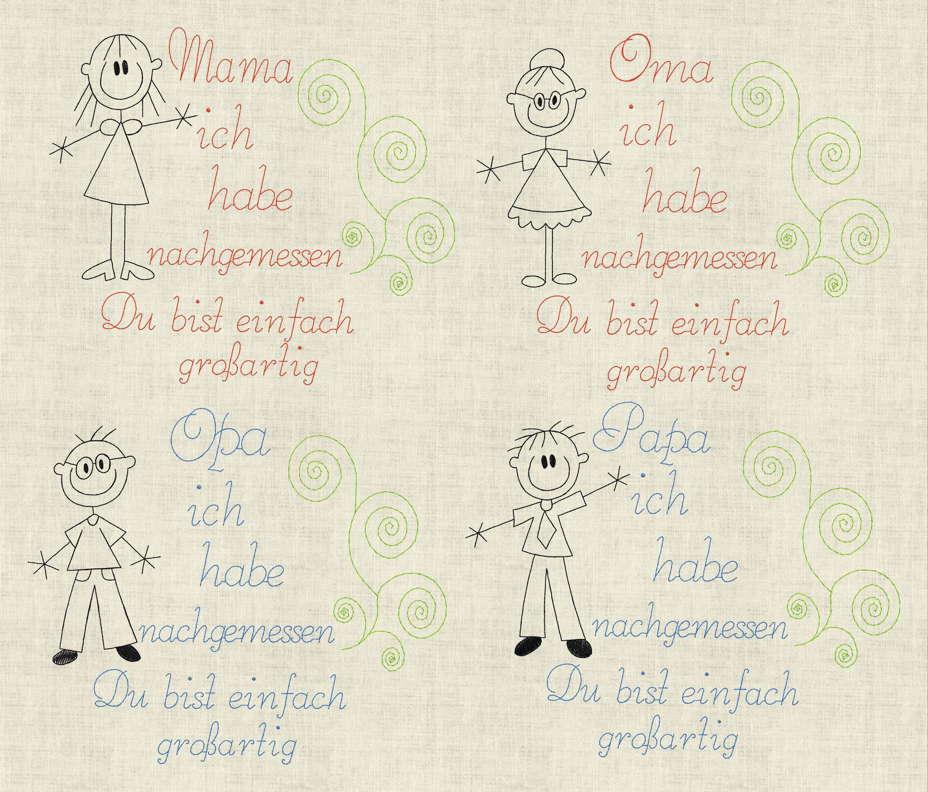 Stickdatei Oma Opa Mama Papa - Du bist großartig Set 586 - Sewando