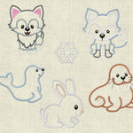 Stickdatei Applikation Tiere am Nordpol 13x18 Set 142 - Sewando