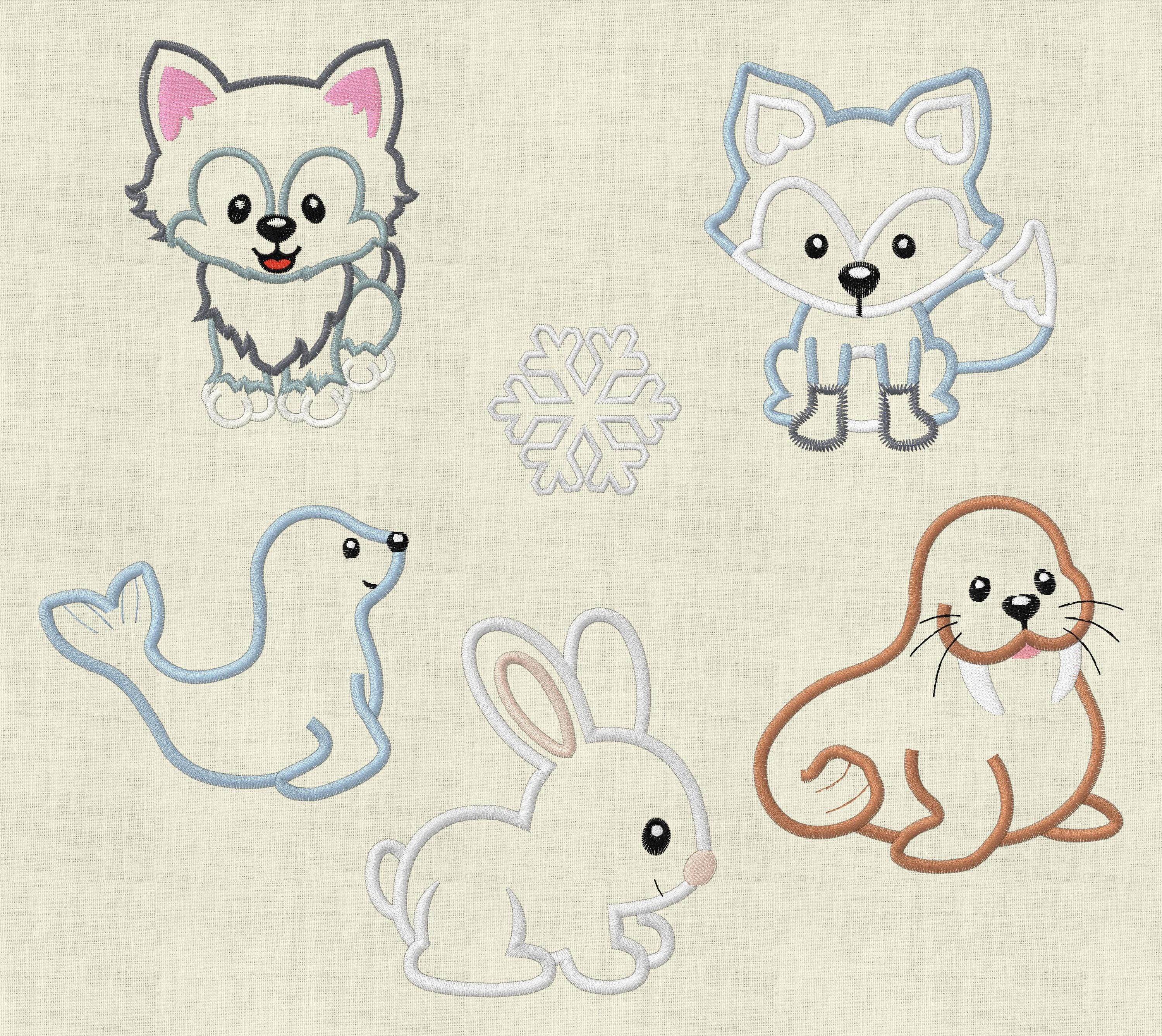 Stickdatei Applikation Tiere am Nordpol 13x18 Set 142 - Sewando
