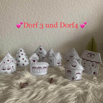 Stickdatei Dorf mit Baum und Kirche Weihnachten Lichthaus 10x10 Set 768 - Sewando