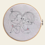 Stickdatei Doodle Liebespaar Love Redwork Hochzeit Valentinstag Set 844 - Sewando