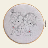 Stickdatei Doodle Liebespaar Love Redwork Hochzeit Valentinstag Set 844 - Sewando