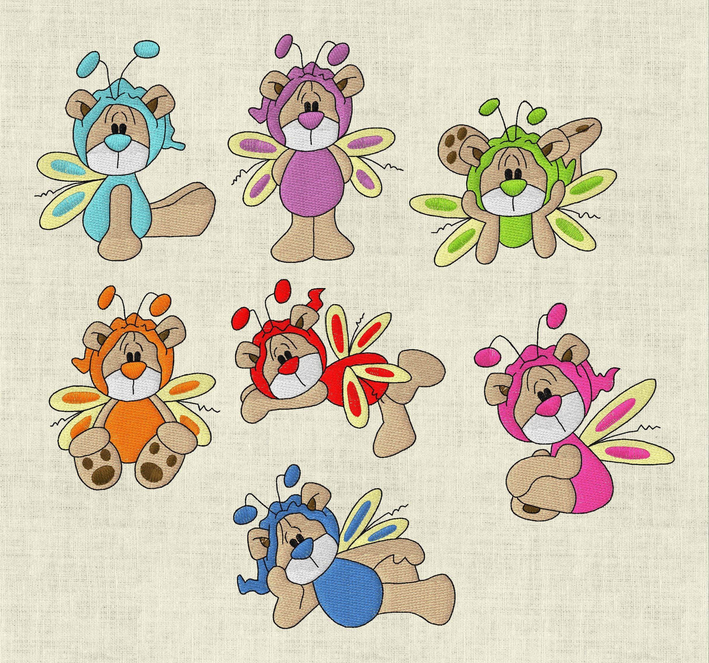 Stickdatei Schmetterling Teddy Engel Set 201 - Sewando