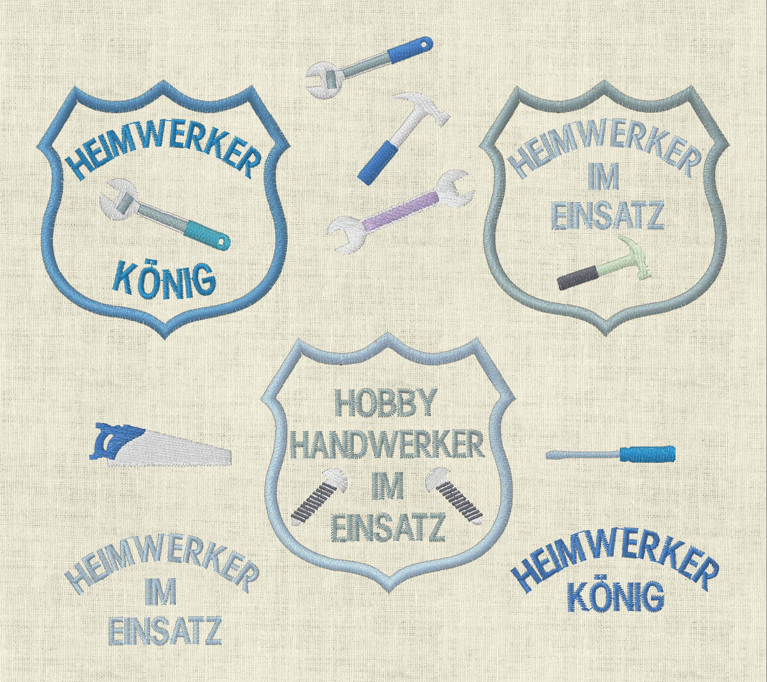 Stickdatei Handwerker Werkzeug Button Set 311 - Sewando