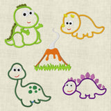 Stickdatei Dinosaurier Applikation 13x18 Set 203 - Sewando