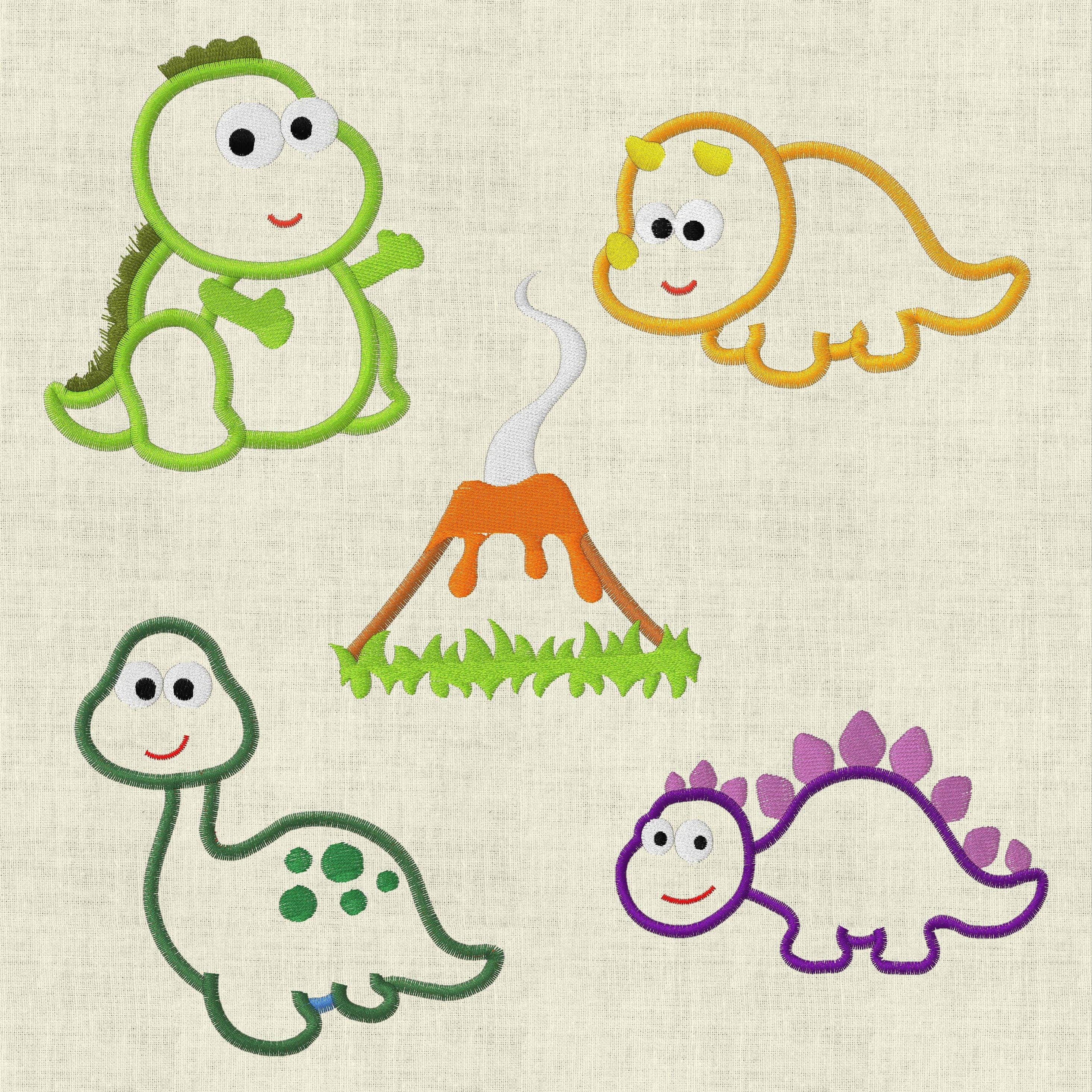 Stickdatei Dinosaurier Applikation 13x18 Set 203 - Sewando
