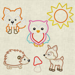 Stickdatei Tiere im Wald Applikation 10x10 Set 204 - Sewando