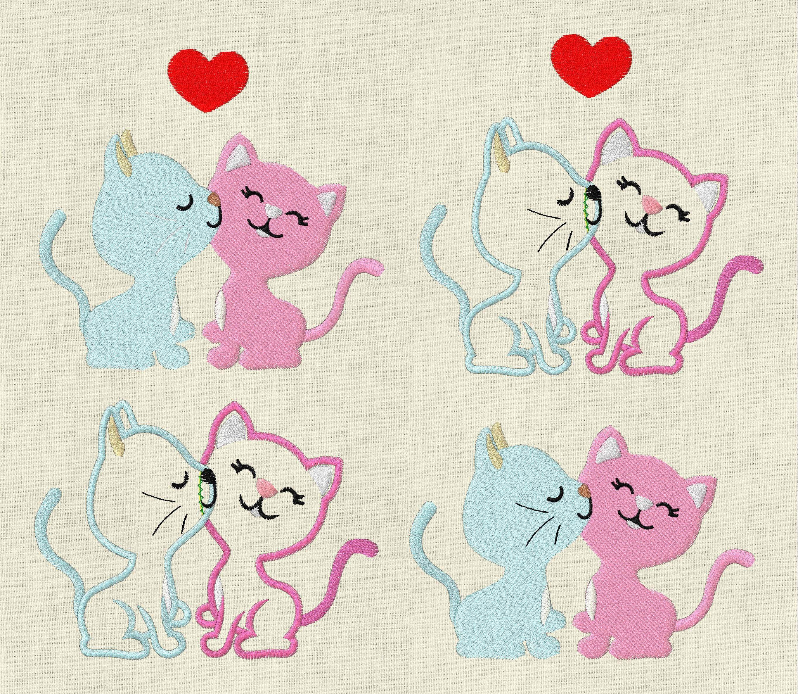 Stickdatei Katze Katzen in Love Set 191 - Sewando