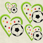 Stickdatei Fussball im Herz Applikation Set 517 - Sewando