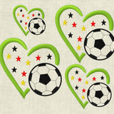 Stickdatei Fussball im Herz Applikation Set 517 - Sewando