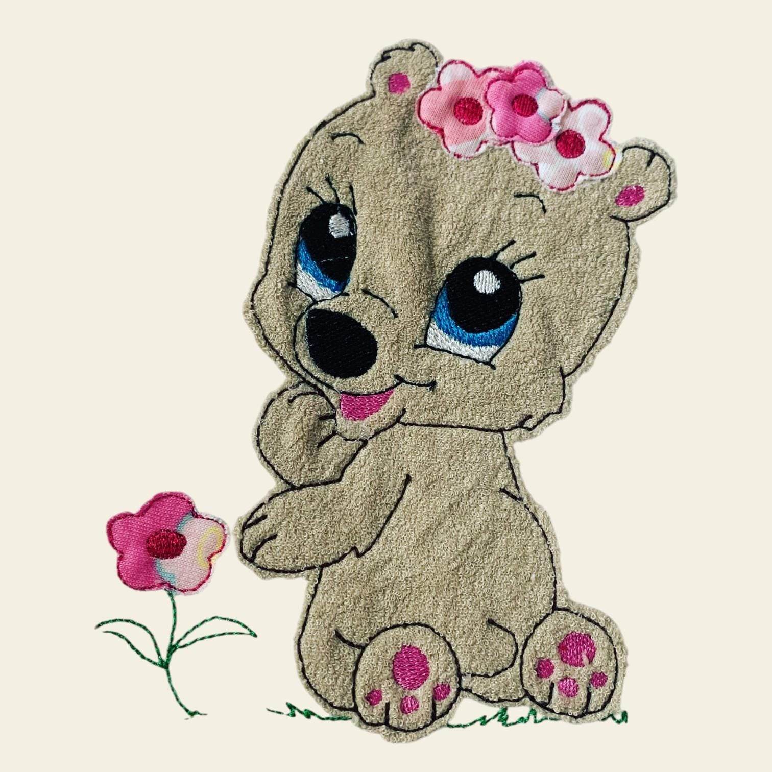 Stickdatei Doodle 1 Girl Teddy Bär Applikation Set 733 - Sewando