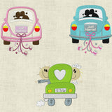 Stickdatei Hochzeit Wedding Hochzeitsauto Set 390 - Sewando