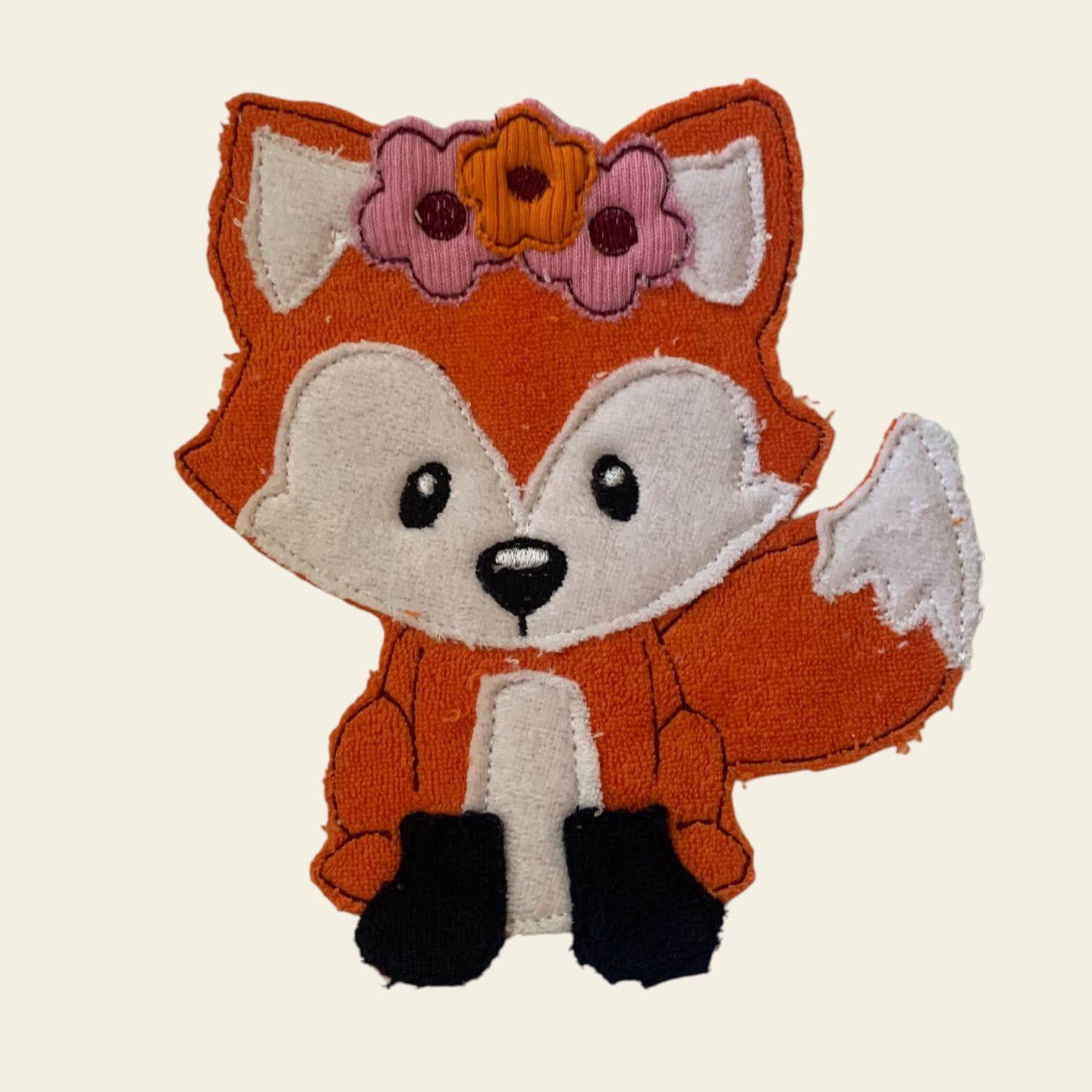 Stickdatei Doodle Fuchs Girl mit Blumen Set 732 - Sewando