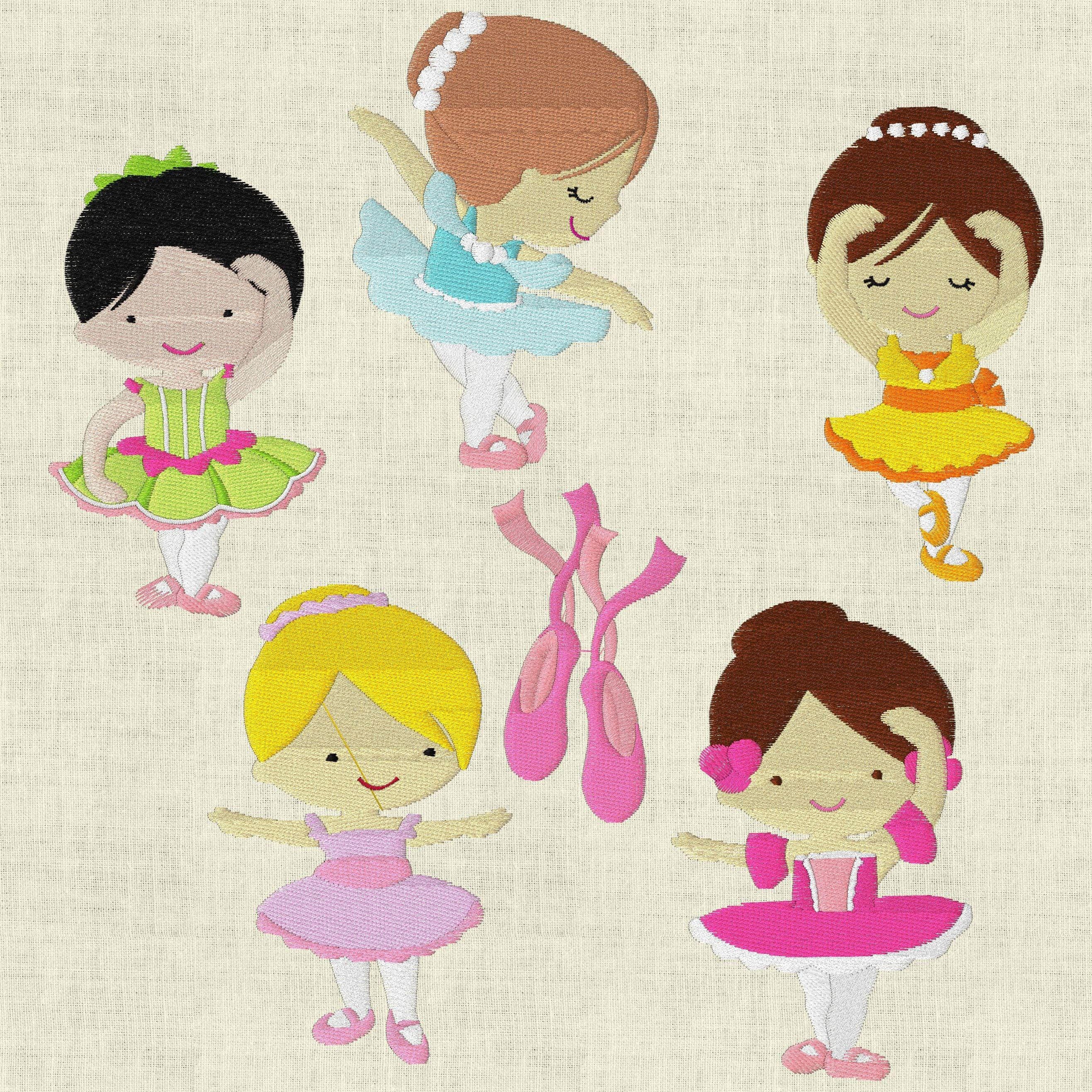 Stickdatei Ballett Ballerina Ballettschuhe Set 273 - Sewando