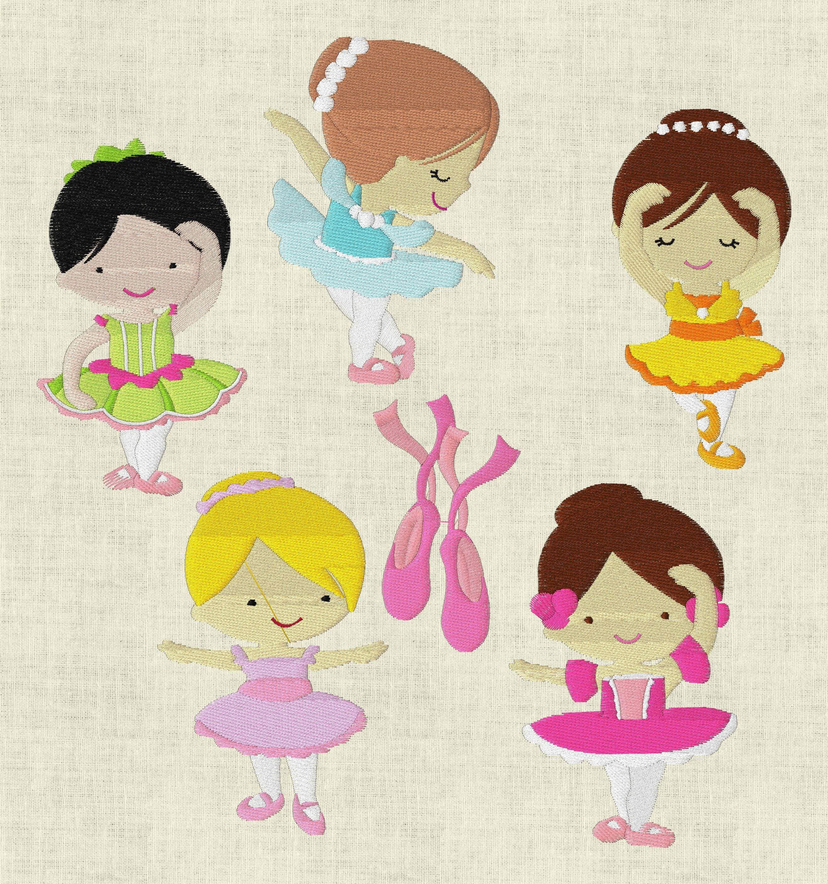 Stickdatei Ballett Ballerina Ballettschuhe Set 273 - Sewando