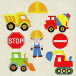 Stickdatei Bauarbeiter und Fahrzeuge Baustelle Set 275 - Sewando