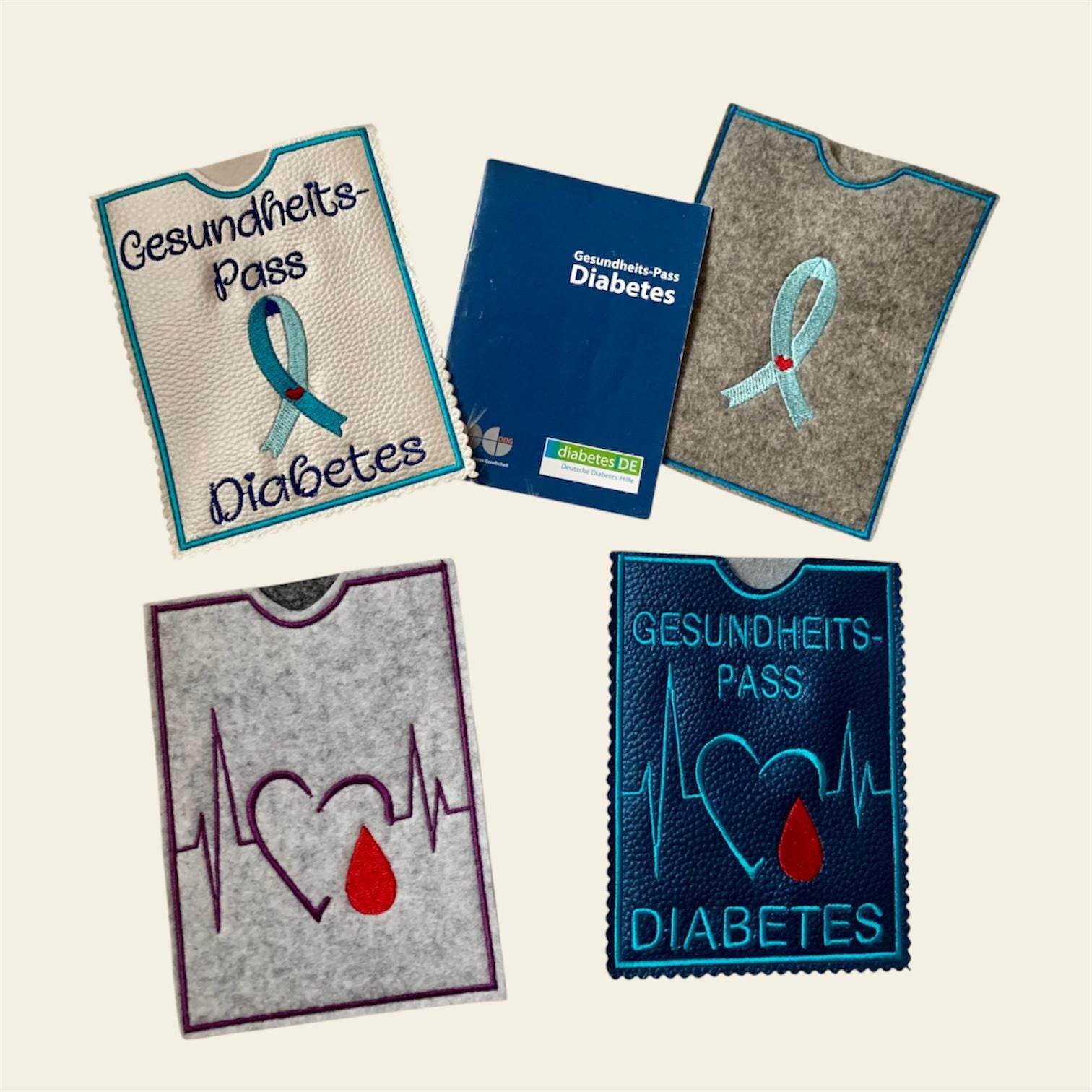 Stickdatei Diabetes Hülle für deutschen Patientenpass Set 781 - Sewando