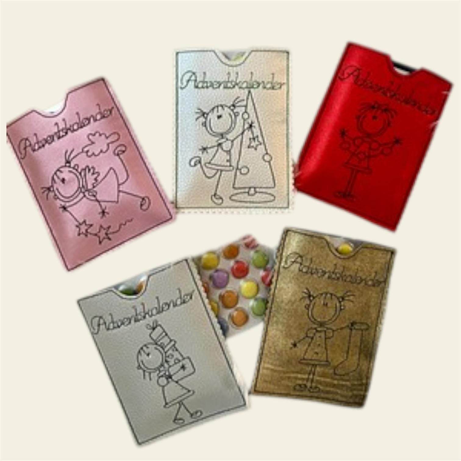 Stickdatei Weihnachten Strichmännchen Adventskalender to go Set 759 - Sewando