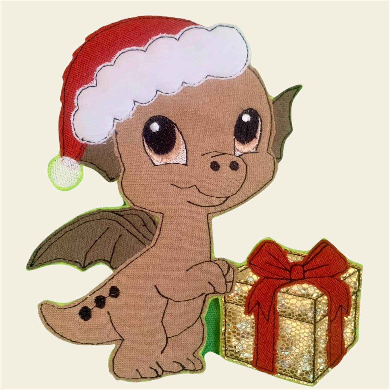 Stickdatei Weihnachten Doodle Applikation Drache Dino Set 899 - Sewando