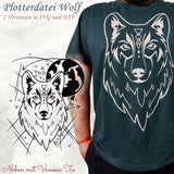 Wolf-kopf | 2 Varianten Plotterdatei - Sewando