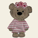 Stickdatei Doodle Girl Teddy Applikation Set 731 - Sewando