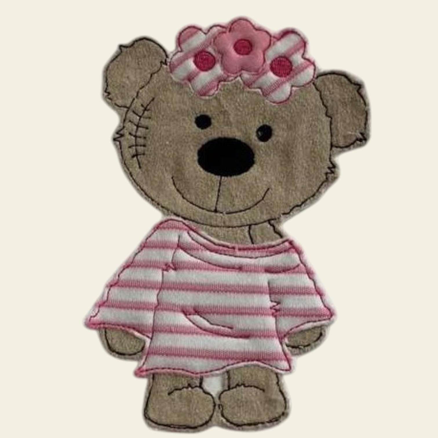Stickdatei Doodle Girl Teddy Applikation Set 731 - Sewando