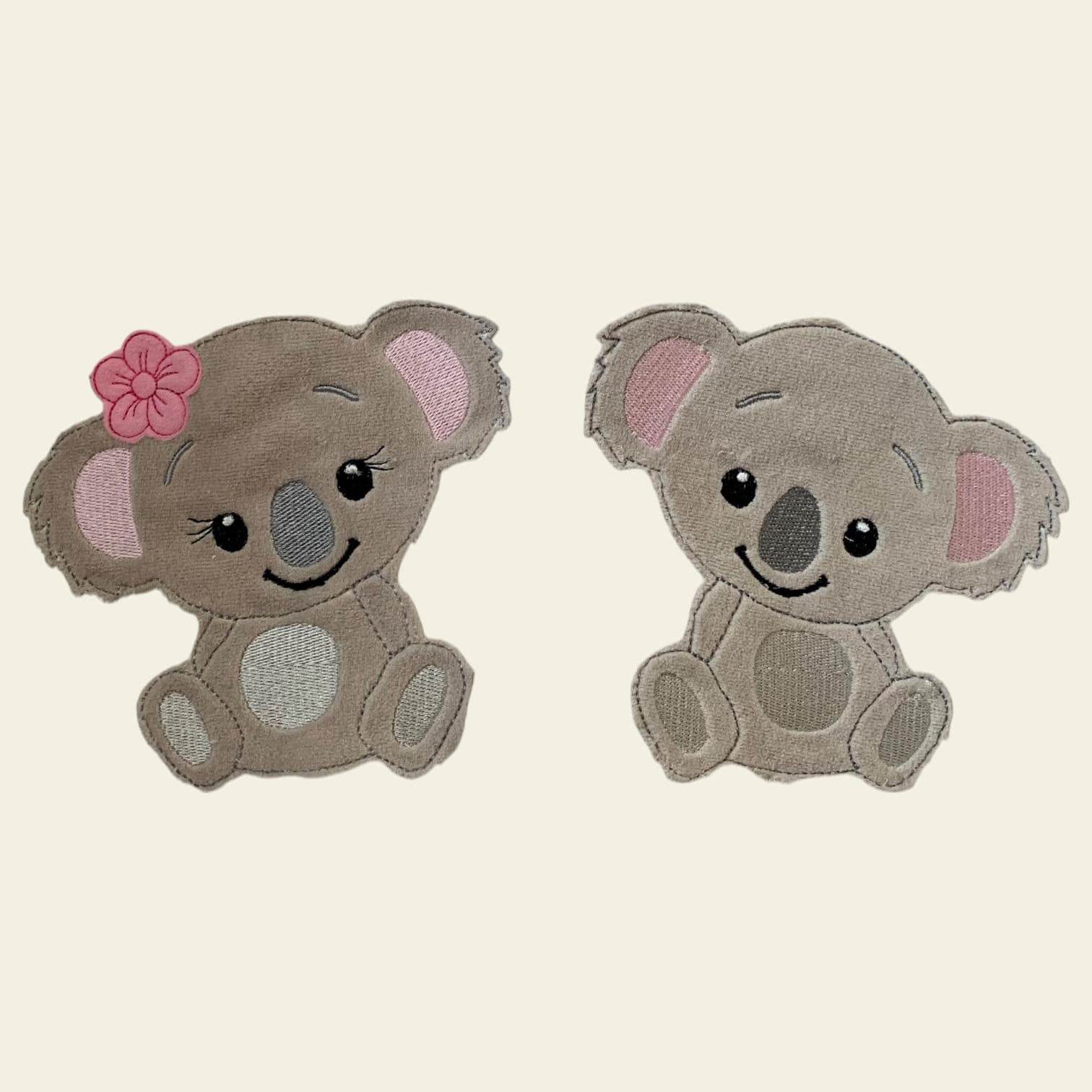 Stickdatei Doodle Koala Bär mit Blume Set 735 - Sewando
